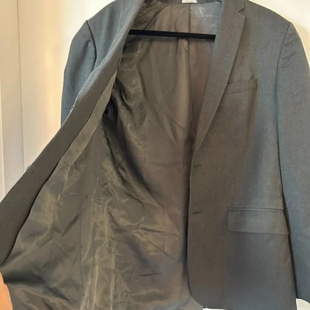 Calvin Klein Men's Dark Gray Wool Blend Double Button Blazer Jacket Size M